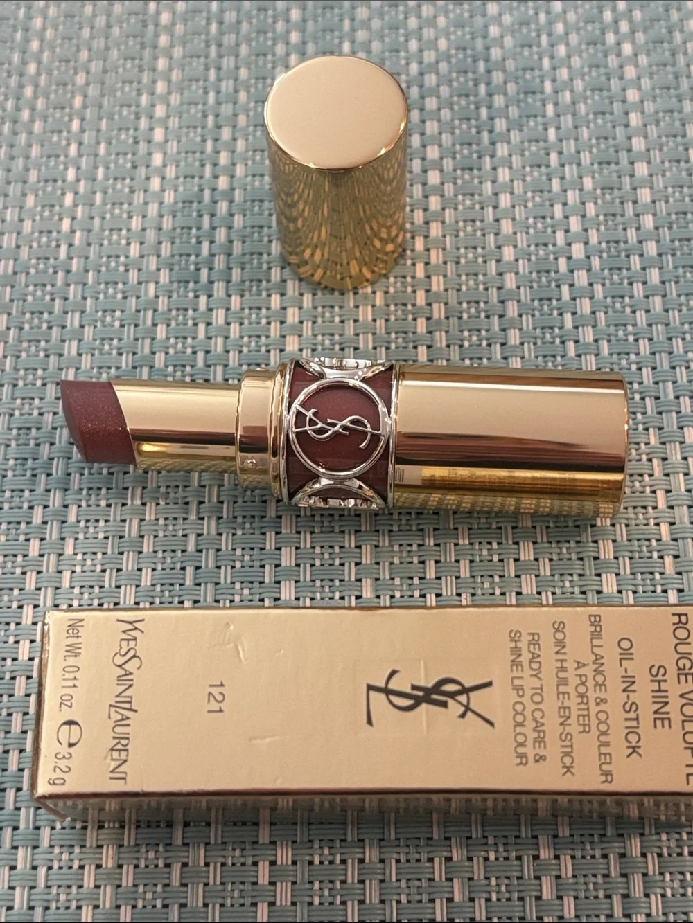 Yves Saint Laurent-  Rouge Volupté Shine Lipstick — “121” Beige Satin NWT